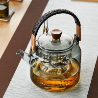 High temperature resistant glass steaming teapot | High temperature resistant large capacity kettle | Glass handle kettle | Tea kettle