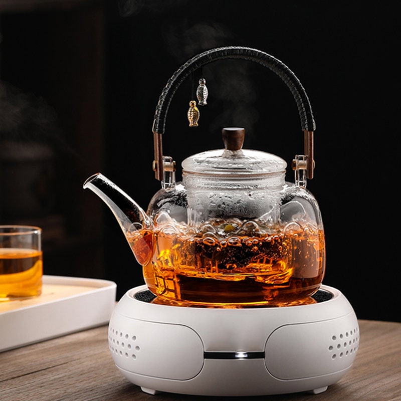 Glass teapot | Heat-resistant glass tea steamer | Thickened glass teapot | Tea party tea set | Flower teapot | Afternoon tea set