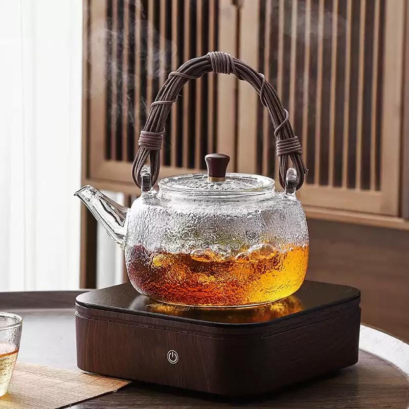 Hammered glass teapot | High temperature resistant glass teapot | Glass kettle | Electric ceramic stove teapot | Lift pot |Tea party tea set