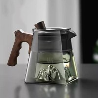 Glass teapot | High temperature resistant glass steaming teapot | Thickened glass kettle | Integrated steaming teapot