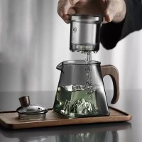 Glass teapot | High temperature resistant glass steaming teapot | Thickened glass kettle | Integrated steaming teapot